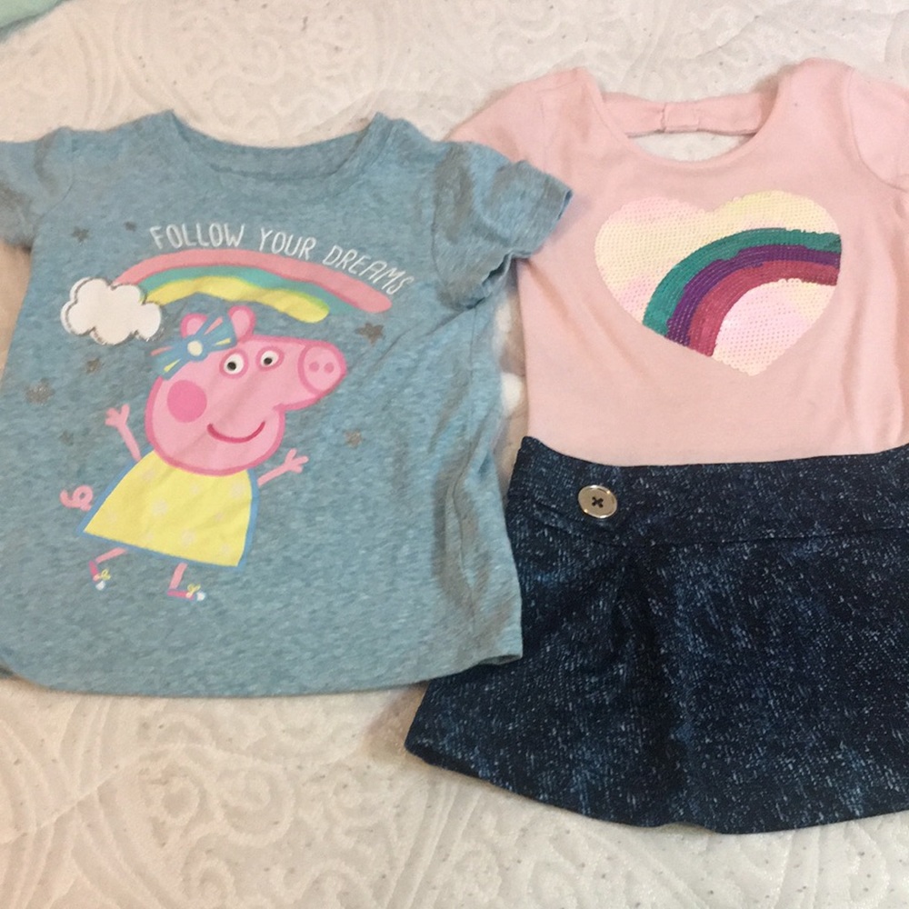 Heart dress and peppa pig shirt